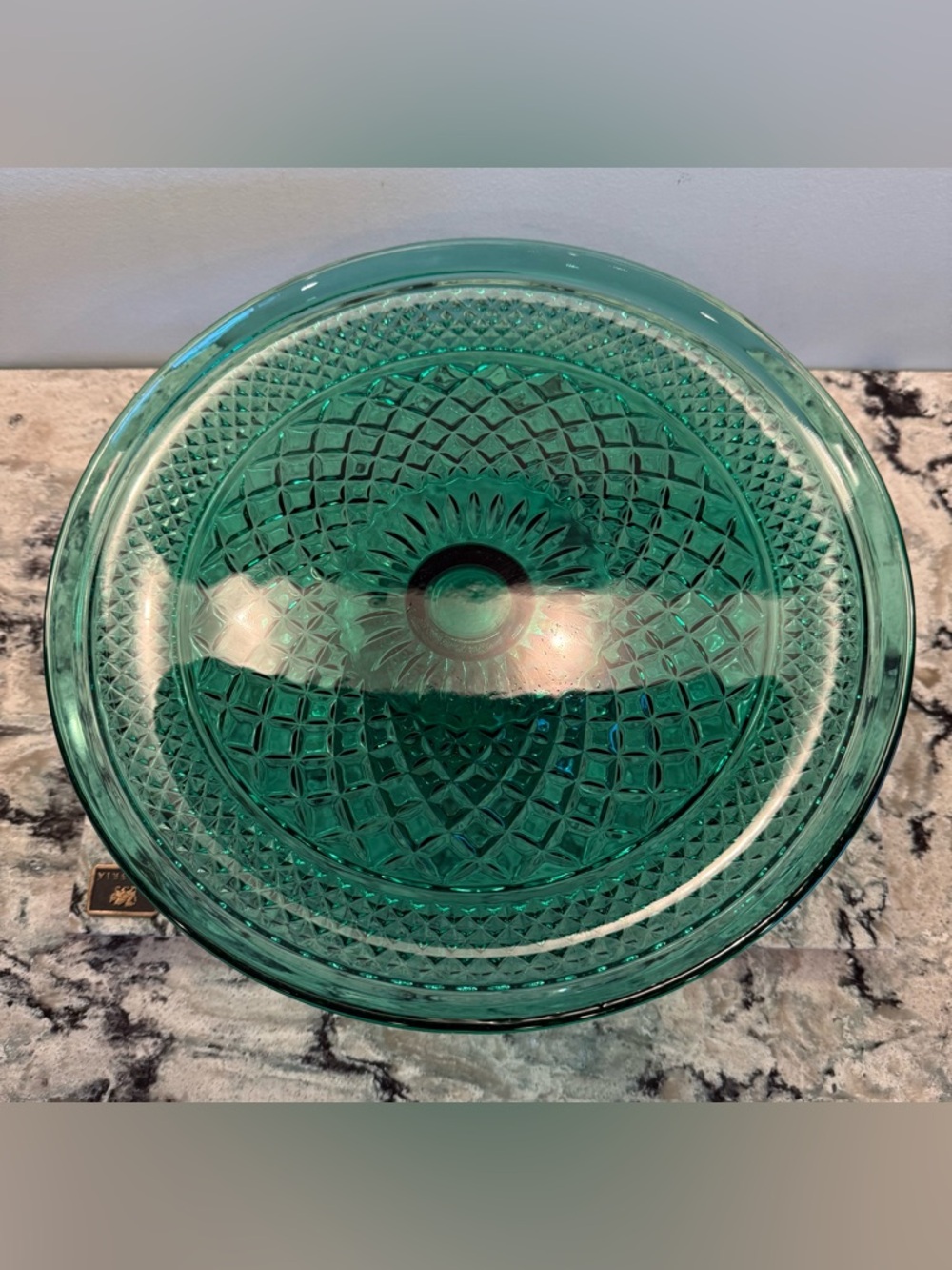 Anchor Hocking Wexford Emerald Green 2-Pc. Footed Cake Set Model #69080 IOB - Picture 10 of 16